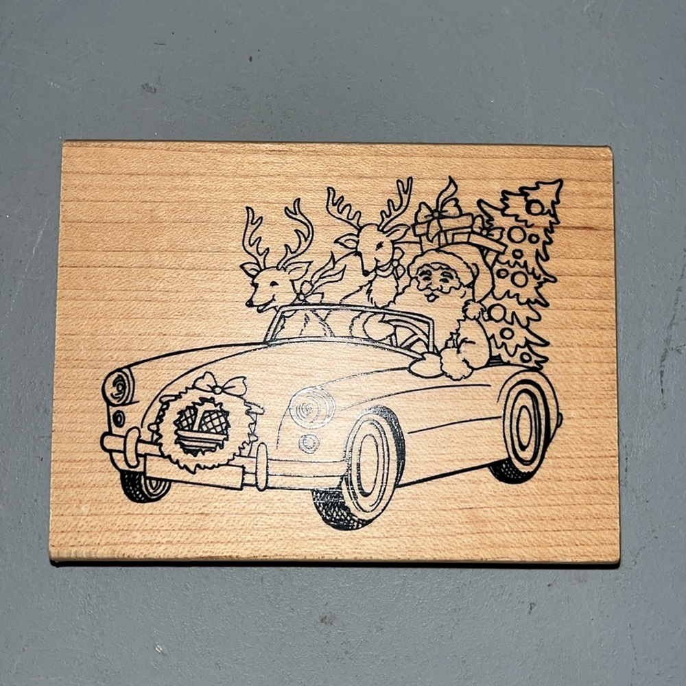 Cruising Santa Stamp